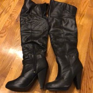 Black knee high boots